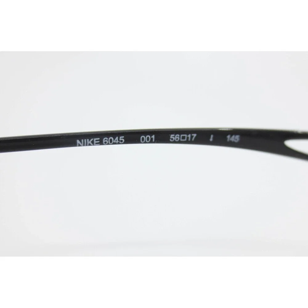 Nike 6045 001 Matte Black Titanium Semi Rimless Rectangular Eyeglasses 56-17-145